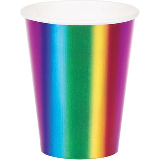 Rainbow Foil 9oz Paper Cups (8 ct)