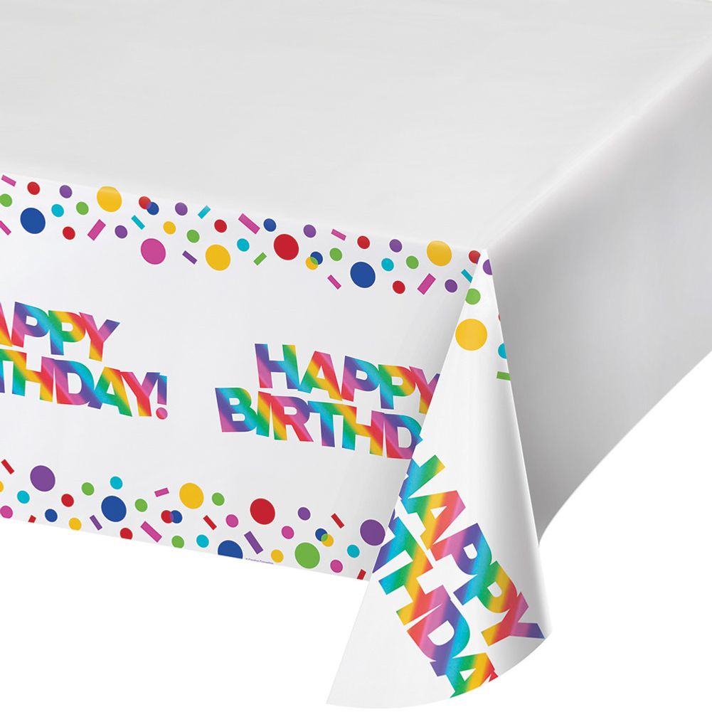 Rainbow Foil Plastic Rectangle Tablecover