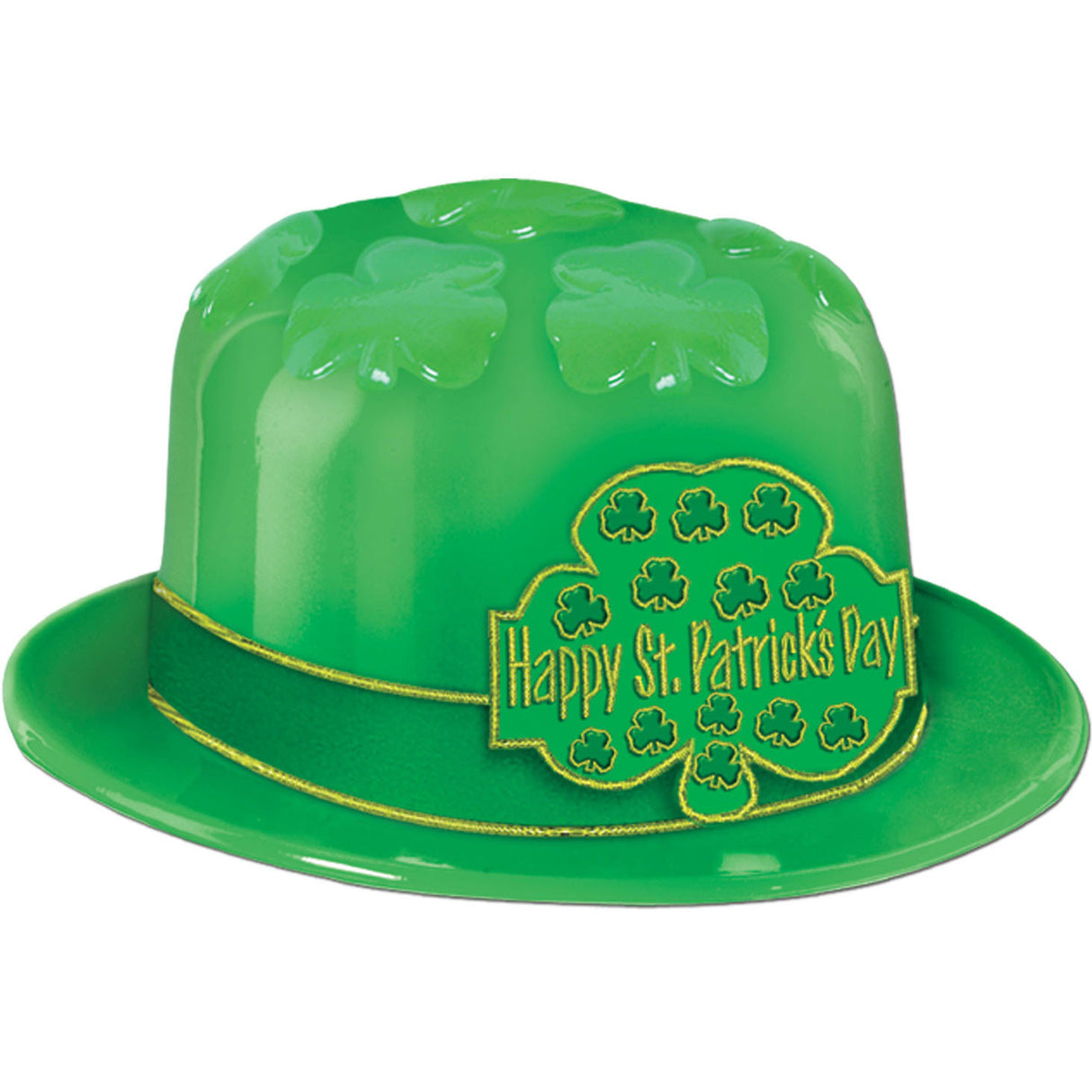 Plastic St Patrick's Day Shamrock Derby.  1 Count.
