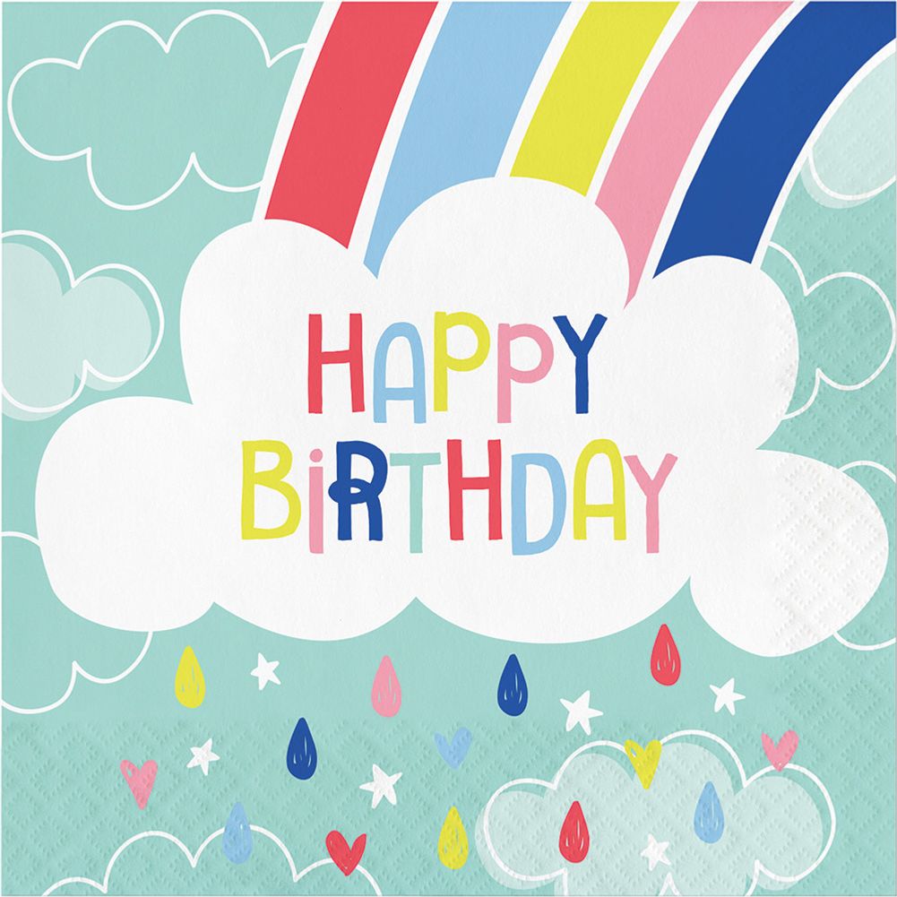 Over The Rainbow Happy Birthday Luncheon Napkins (16ct)
