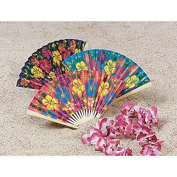 Paper Hibiscus Folding Fan (1 ct)