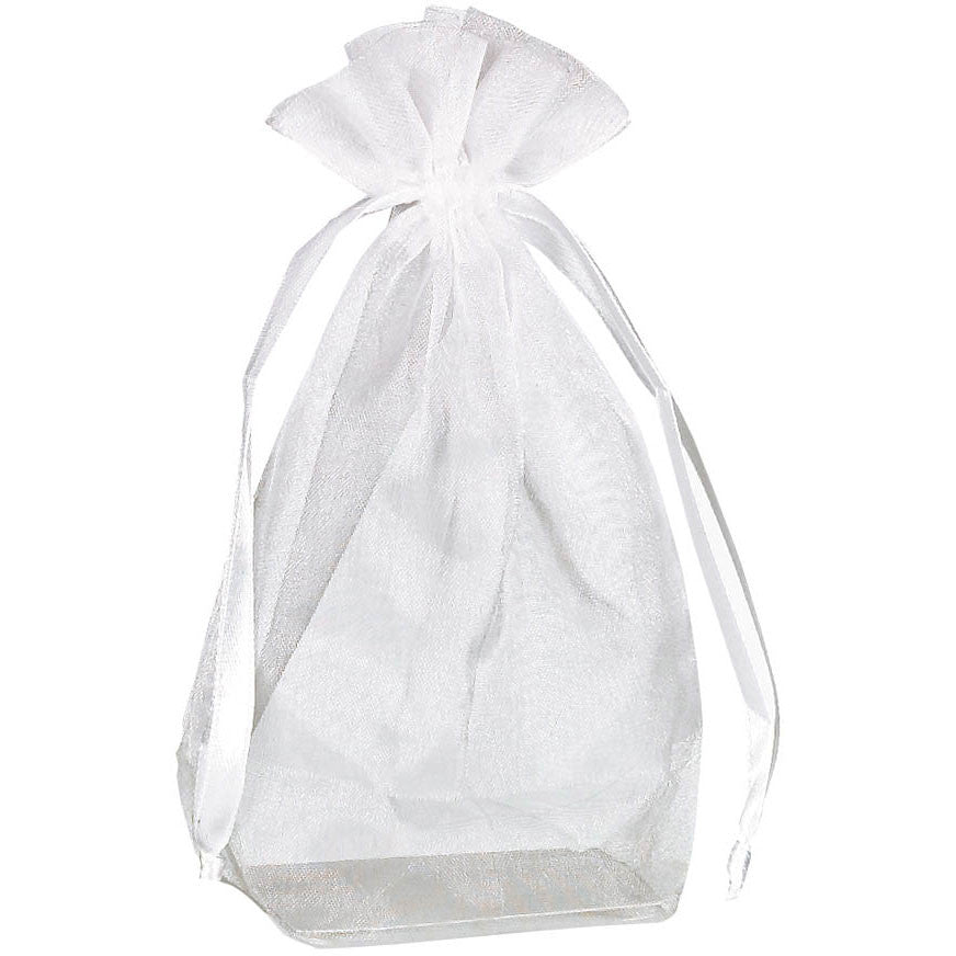 White Box Bottom Organza Bags