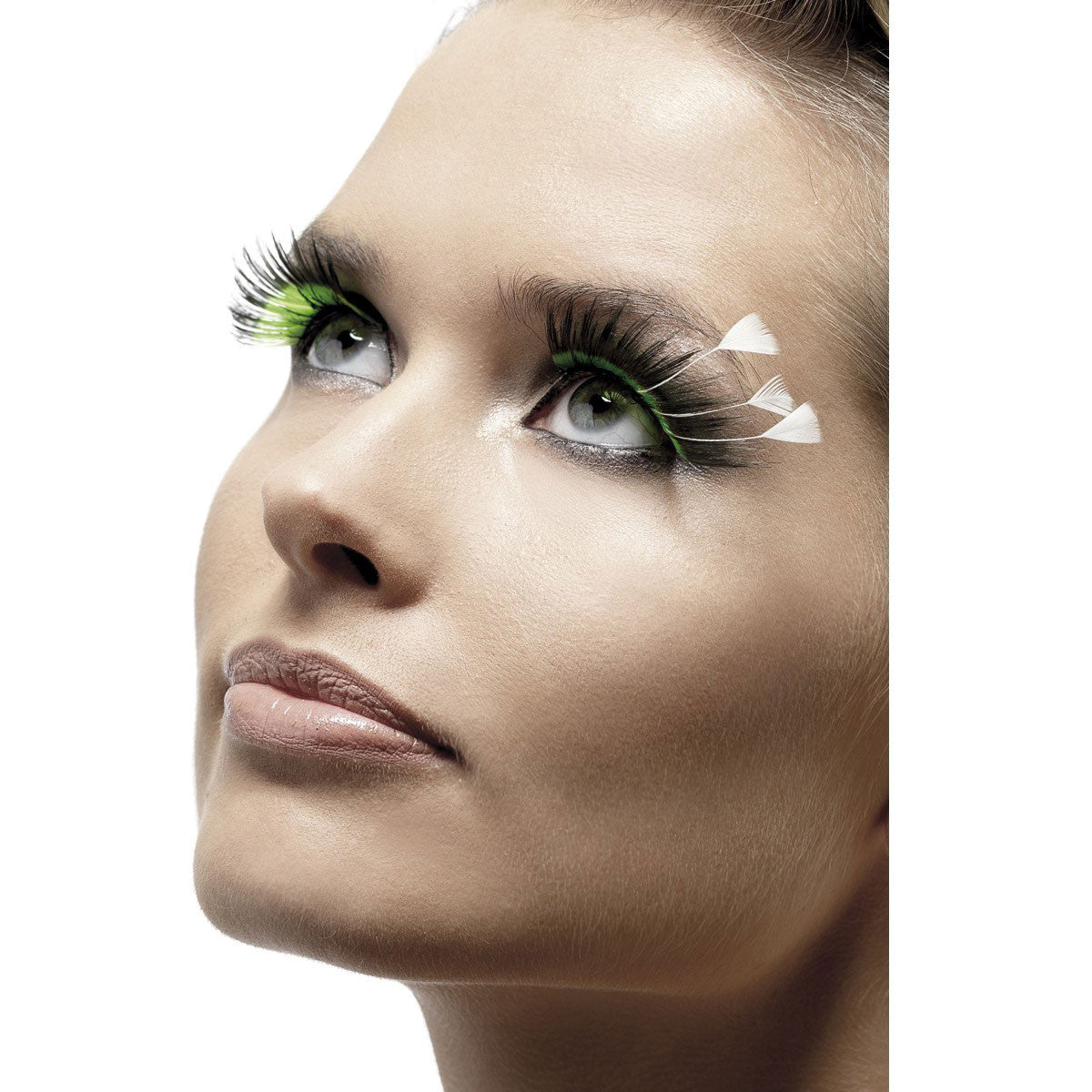 Green and Black with Feathers Eyelashes
