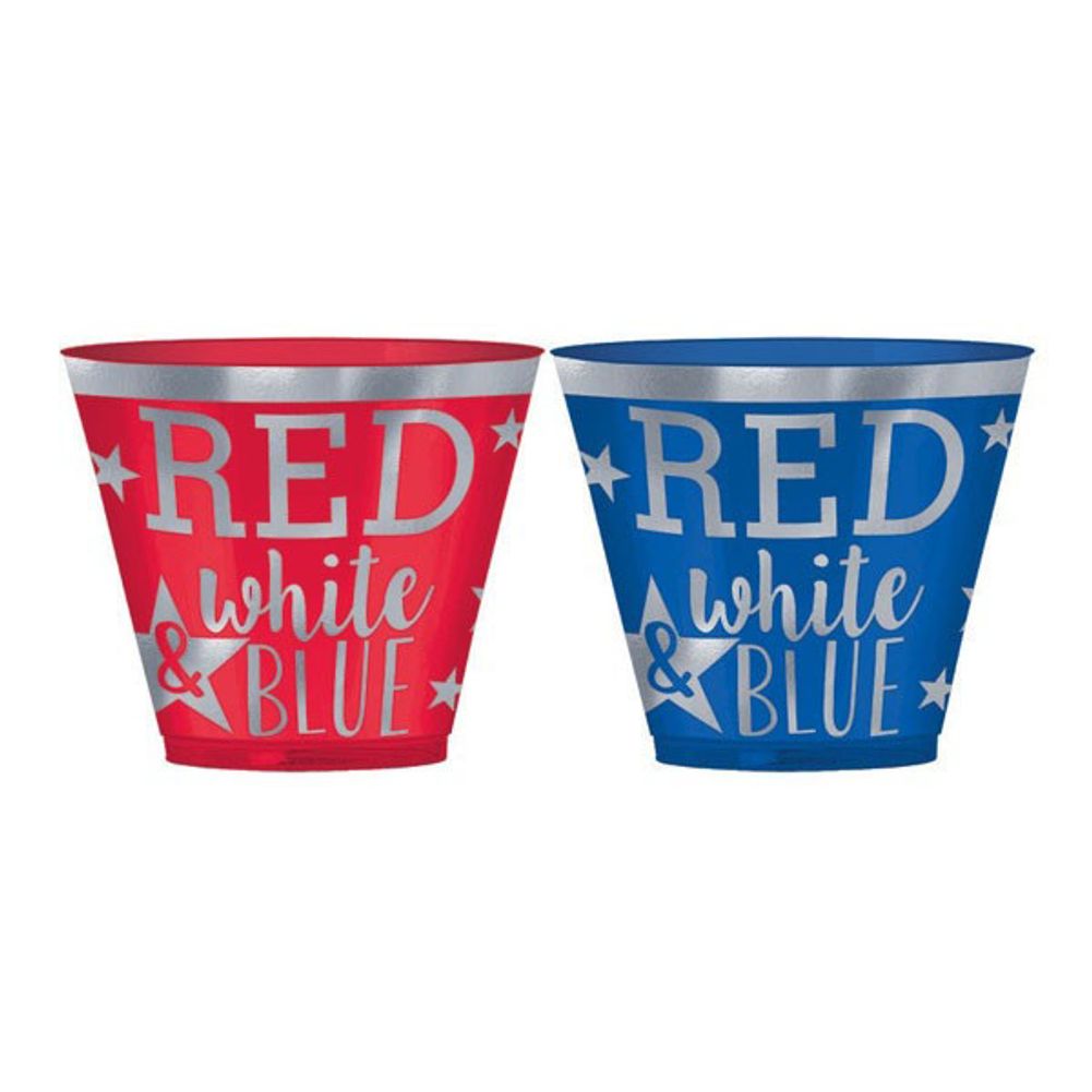 Red, White, & Blue Patriotic Plastic 9oz Tumblers (30 ct)