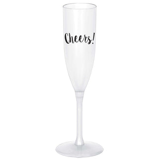 Black Cheers Champagne Glasses (4 ct)