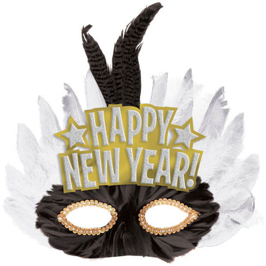 Happy New Years Feather Mask