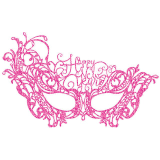 Pink Lace Happy New Year Masquerade Mask