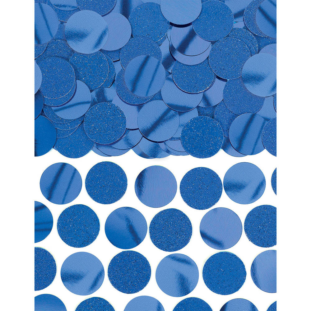 Blue Glitter and Foil Circle Confetti