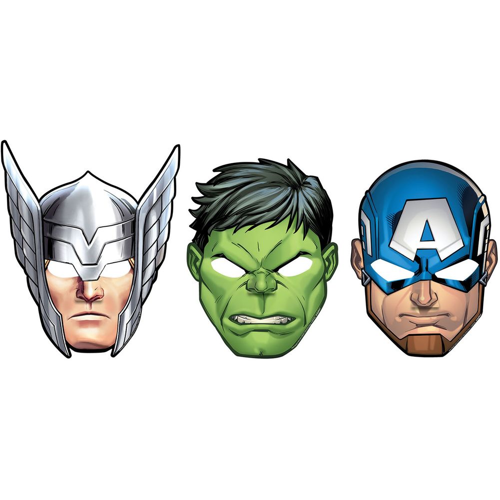 Epic Avengers Paper Masks (8ct)