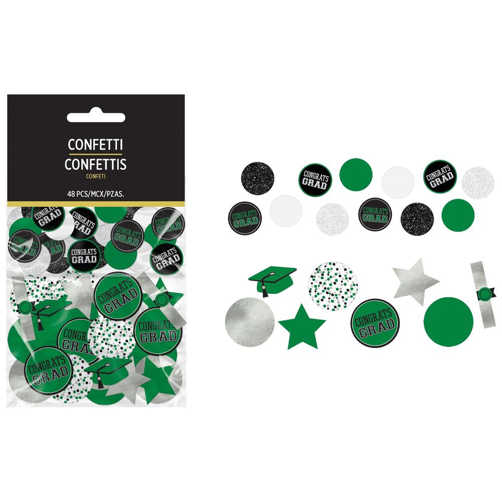 Graduation Giant Confetti Green (48ct)