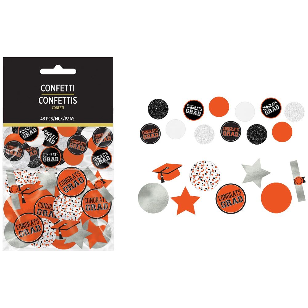 Graduation Giant Confetti Orange (48ct)