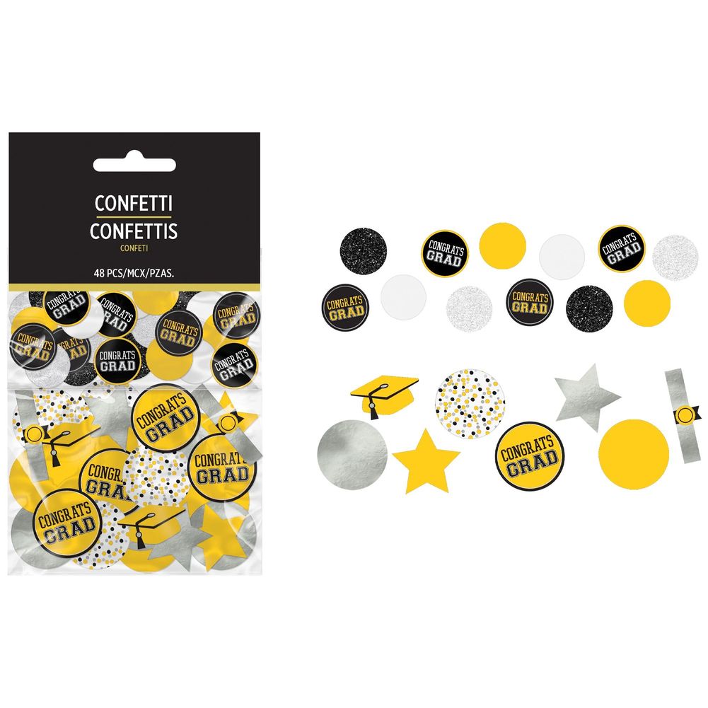 Graduation Giant Confetti Yellow (48ct)
