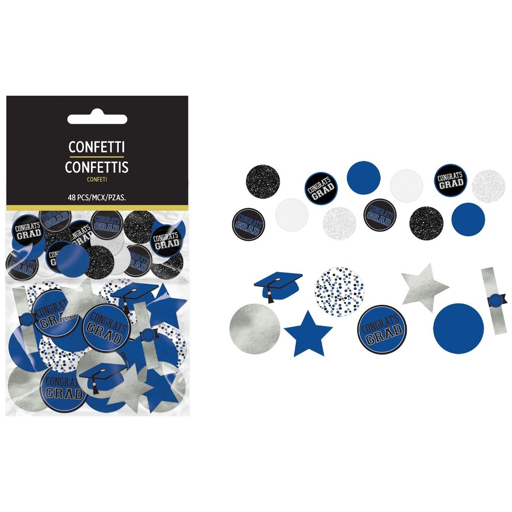 Graduation Giant Confetti Blue (48ct)