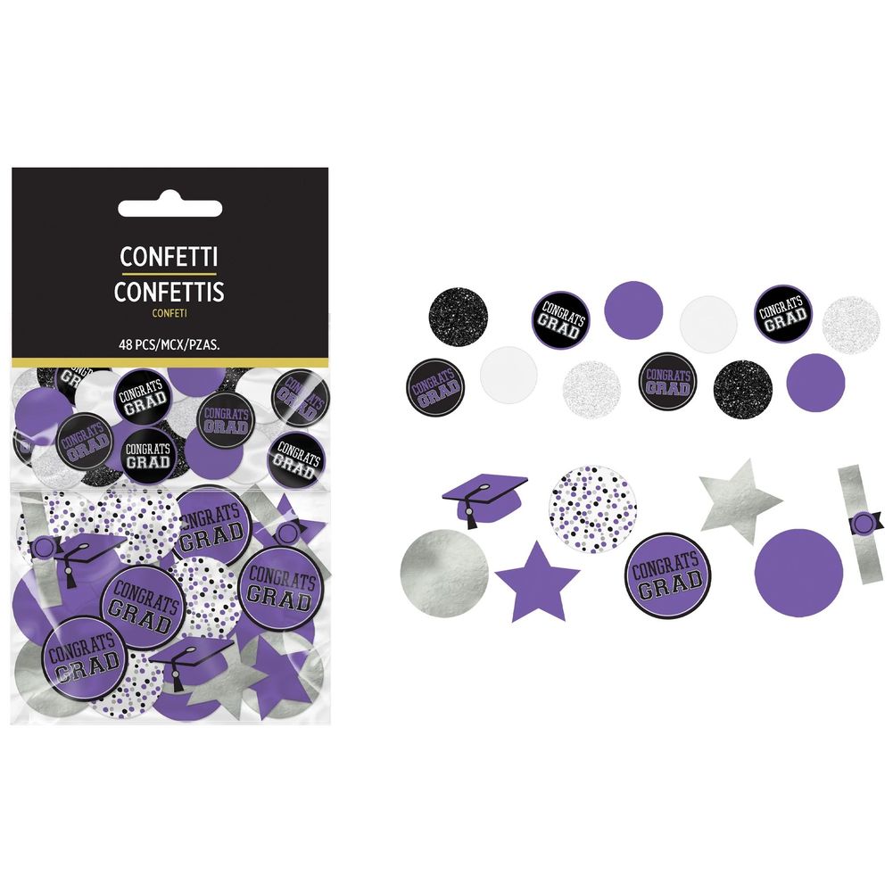Graduation Giant Confetti Purple (48ct)