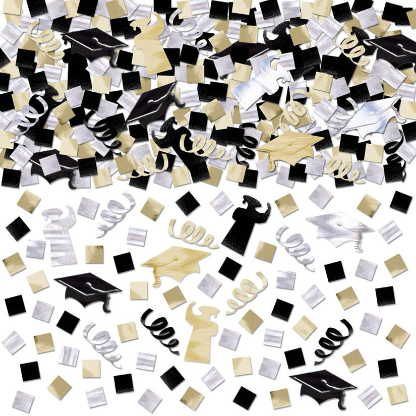 Graduation Black/Silver/Gold Confetti Mega Pack, 5oz