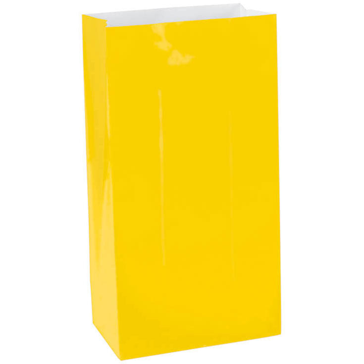 Sunshine Yellow Mini Paper Bags (12ct)