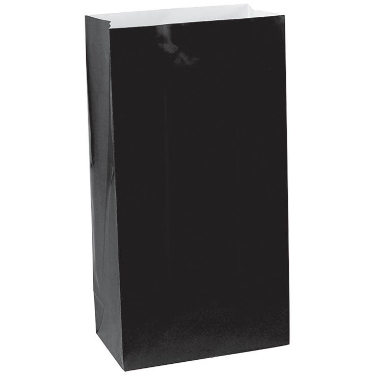 Jet Black Mini Paper Bags (12ct)
