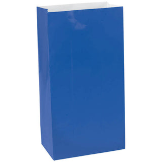 Bright Royal Blue Mini Paper Bags (12ct)