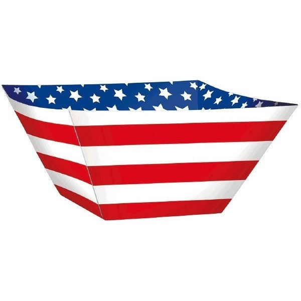 Red White and Blue Patriotic 12.5" Paper Serving Bowl, 3ct