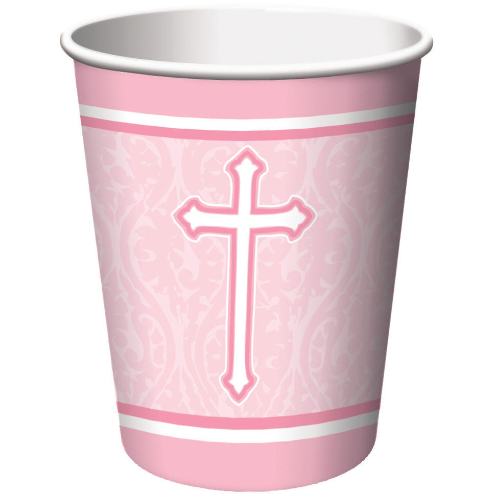 Faith Pink 9oz Cups (8ct)