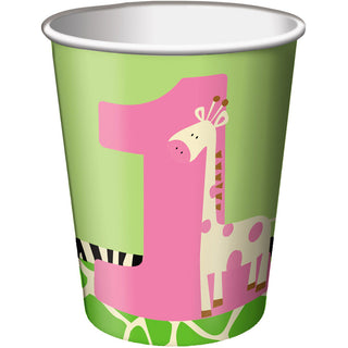 Wild At One Giraffe 9oz Cups (8ct)