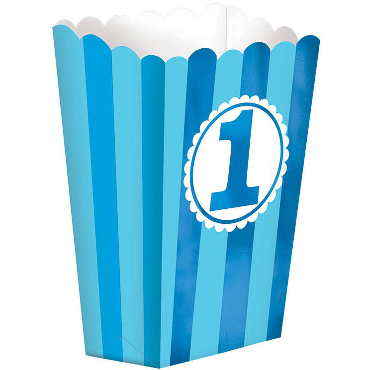 1st Birthday Boy Small Popcorn Boxes (5ct)