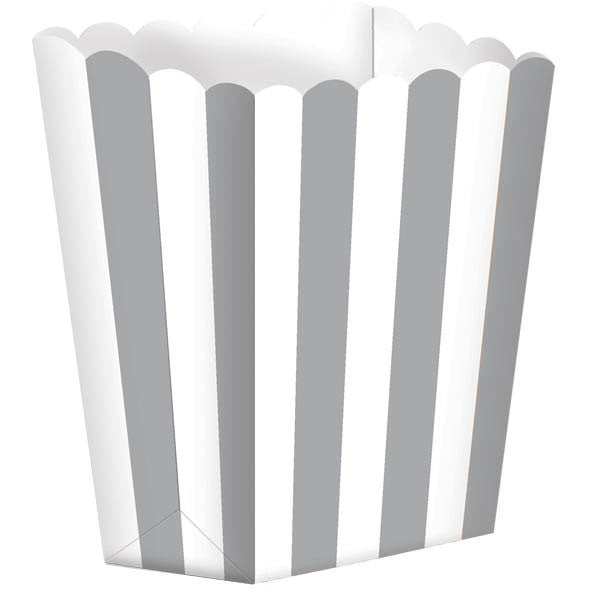 Silver Small Striped Favor Boxes