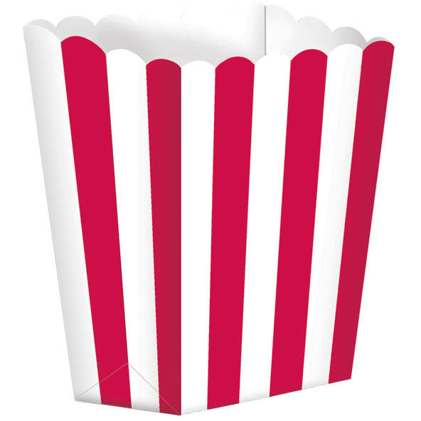 Apple Red Small Striped Favor Boxes