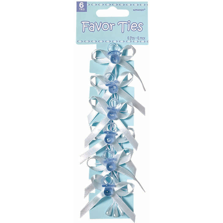 Blue Pacifier Favor Ties
