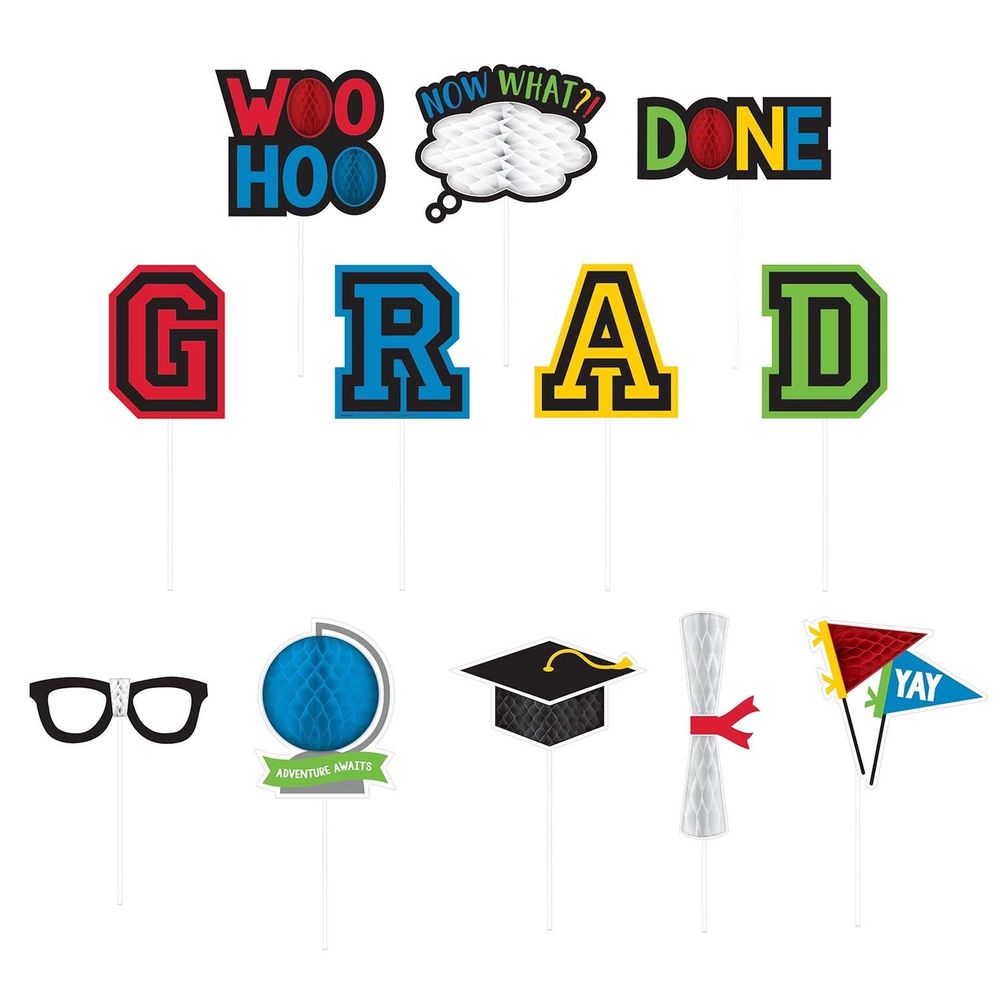 Grad Honeycomb Photo Props (12 ct)