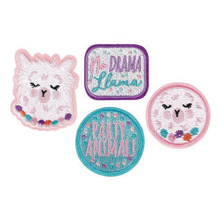 Llama Fun Embroidery Patches, 4ct