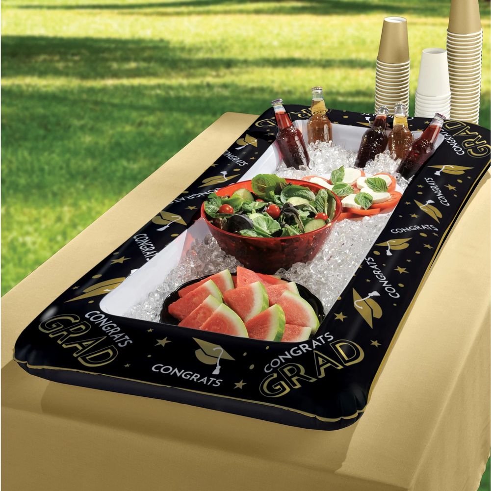 Inflatable Black & Gold Graduation Buffet Cooler (1ct)