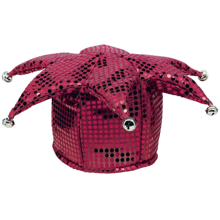 Burgundy Sequin Jester Hat