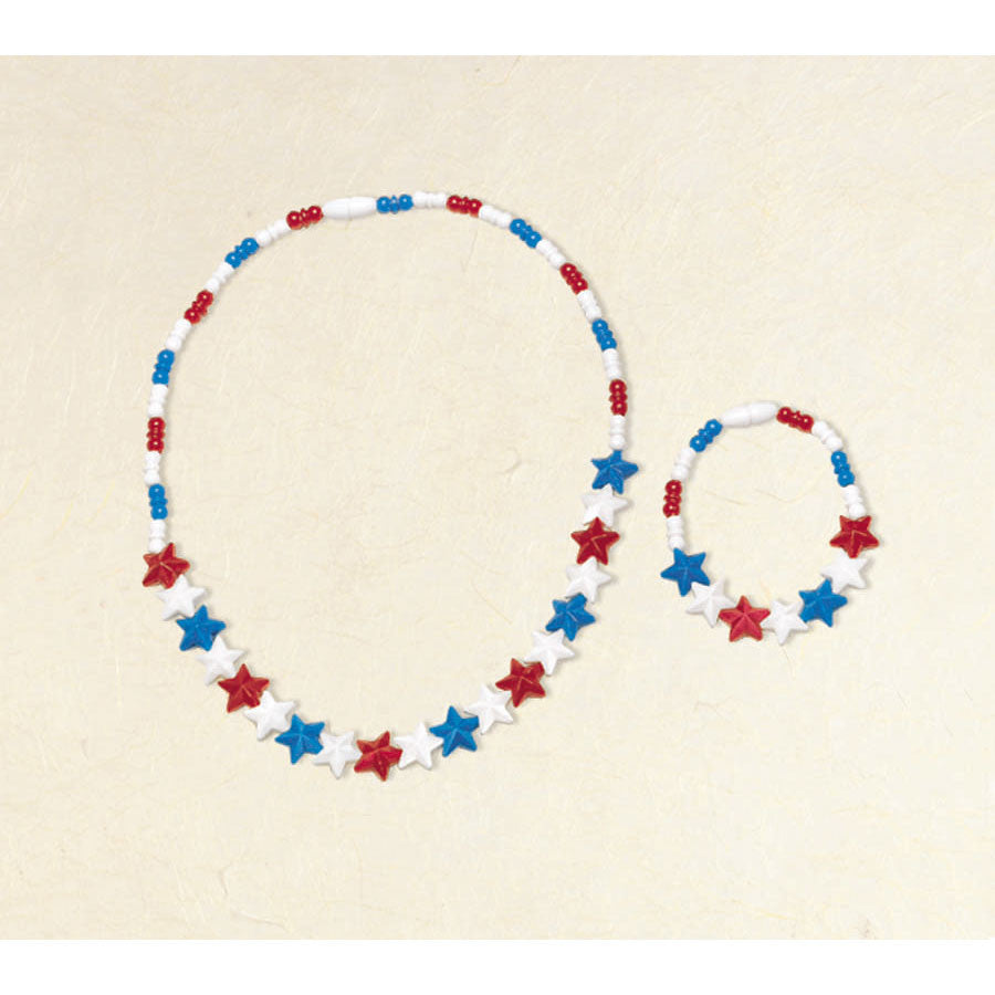 Patriotic Star Bracelet and Necklace Set