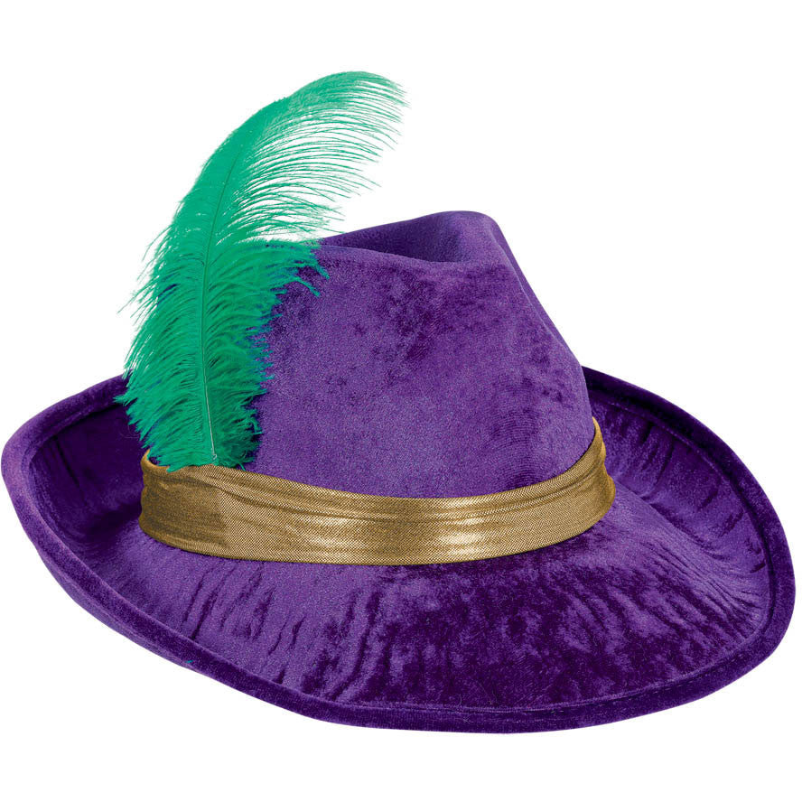 Hat Mardi Gras Pimp Fedora (1 ct)