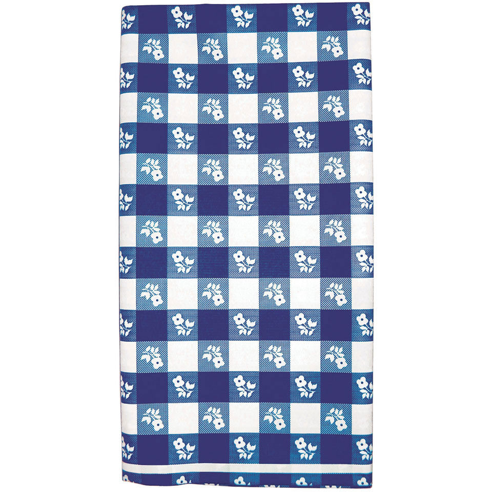 Blue Gingham Plastic Tablecover