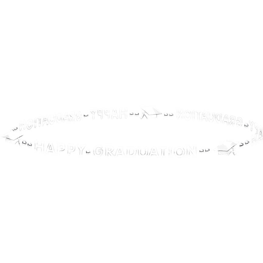 Happy Graduation White Bead Necklace