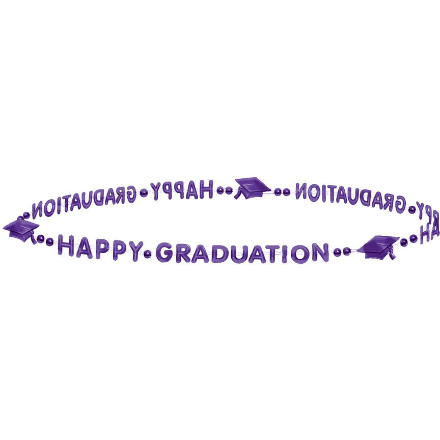 Happy Graduation Purple Bead Necklace