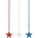 Patriotic Star Glitter Necklace