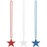 Patriotic Star Glitter Necklace