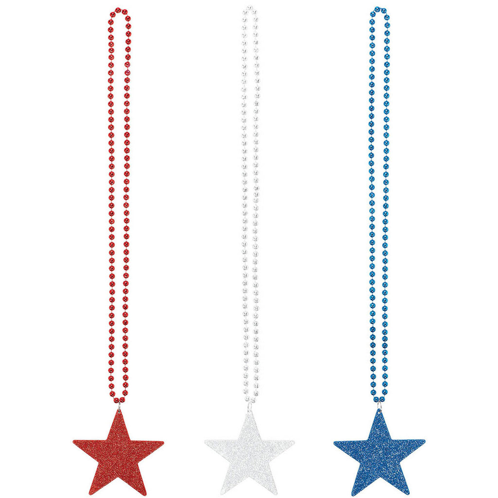 Patriotic Star Glitter Necklace