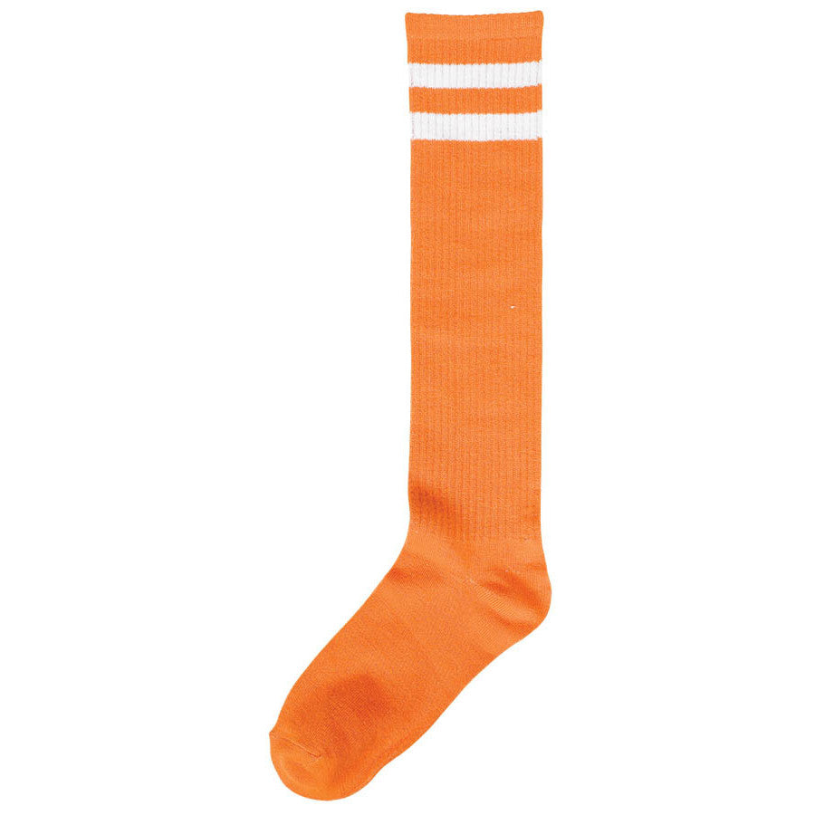 Orange with White Stripes Knee High Socks (1 pair)