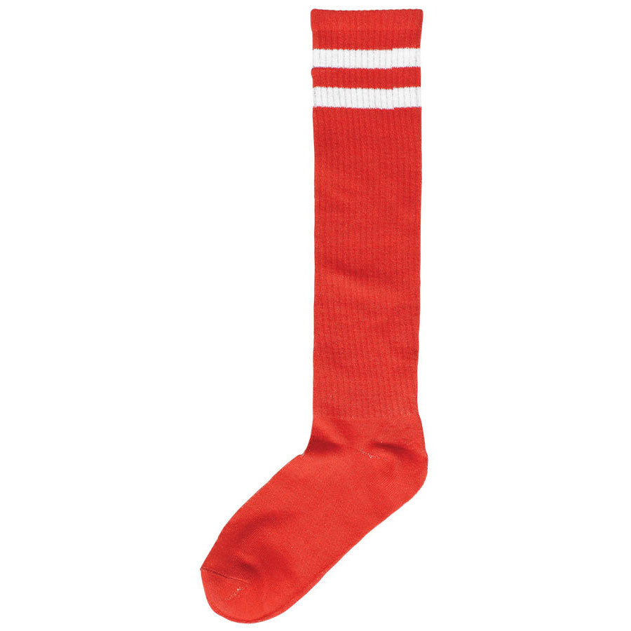 Red with White Stripes Knee High Socks (1 pair)