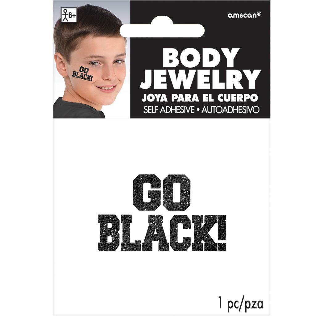 GO BLACK! Glittered Body Jewelry