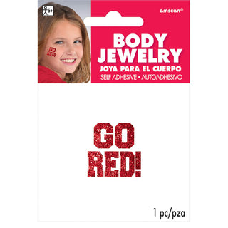 GO RED! Glittered Body Jewelry