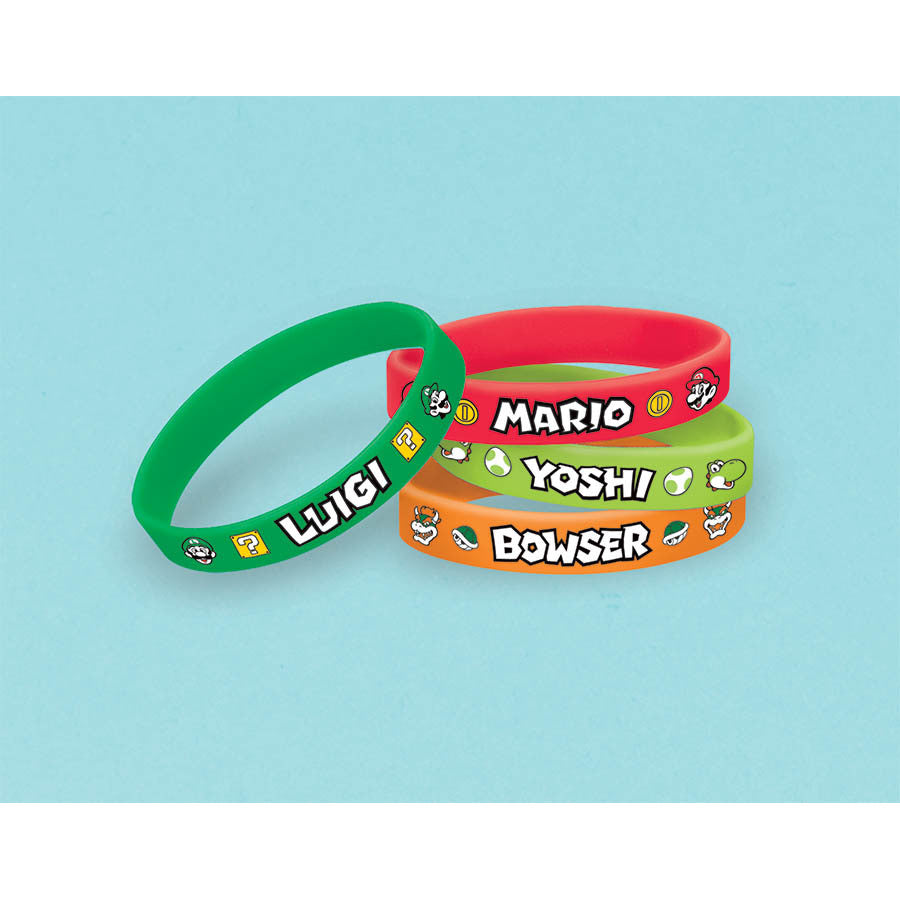 Super Mario Rubber Bracelets (4ct)