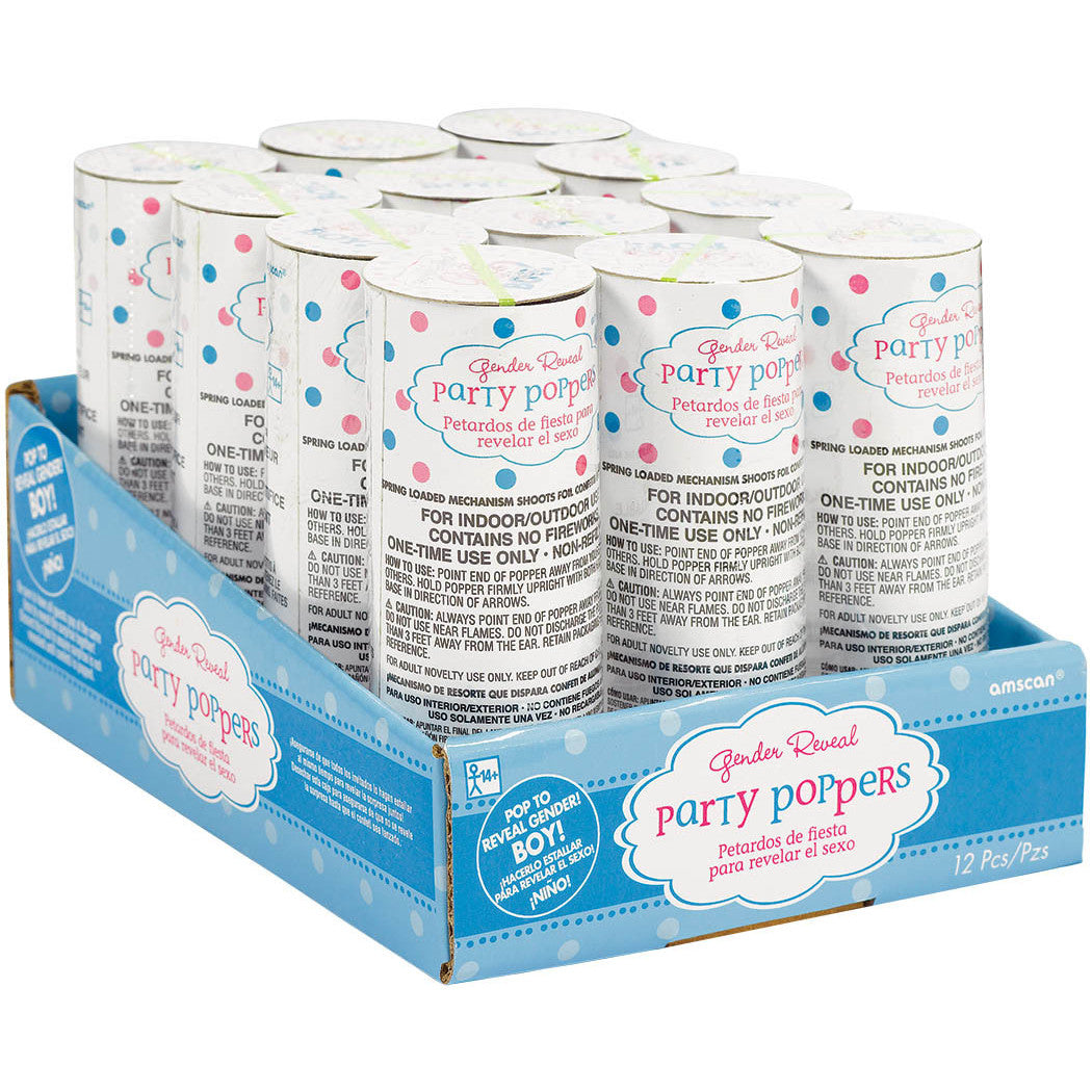 It's A Boy Confetti Poppers (12 ct)