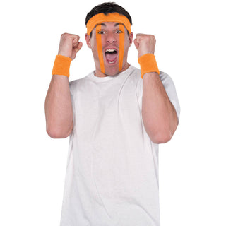 Orange Wristband and Headband Set