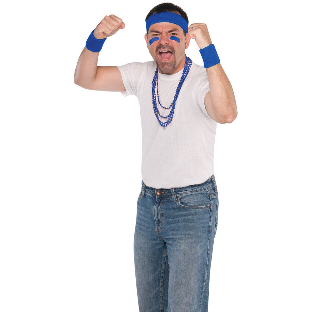 Blue Wristband and Headband Set