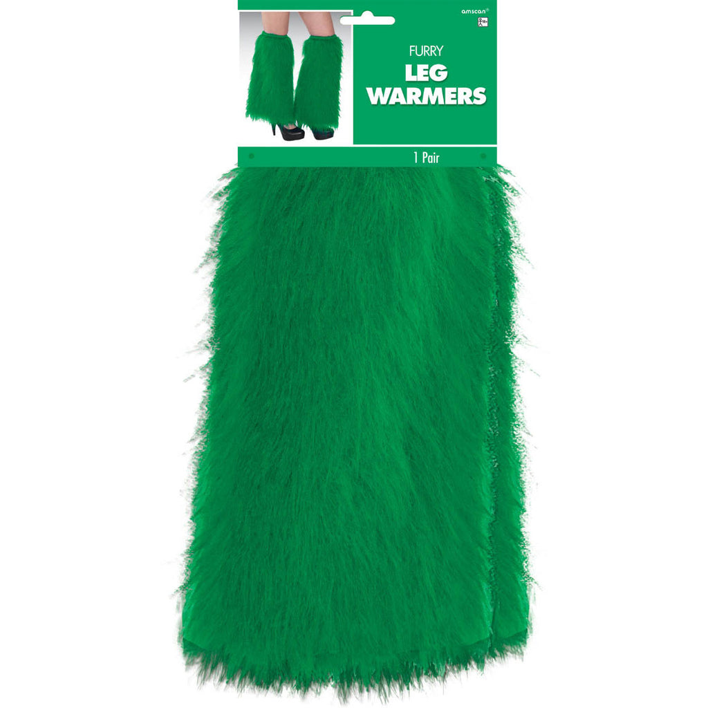 Green Plush Leg Warmers